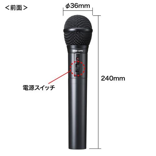 サンワサプライ ワイヤレスマイク MM-SPHMW4 サンワサプライ ワイヤレスマイク MM-SPHMW4 1個 - アスクル