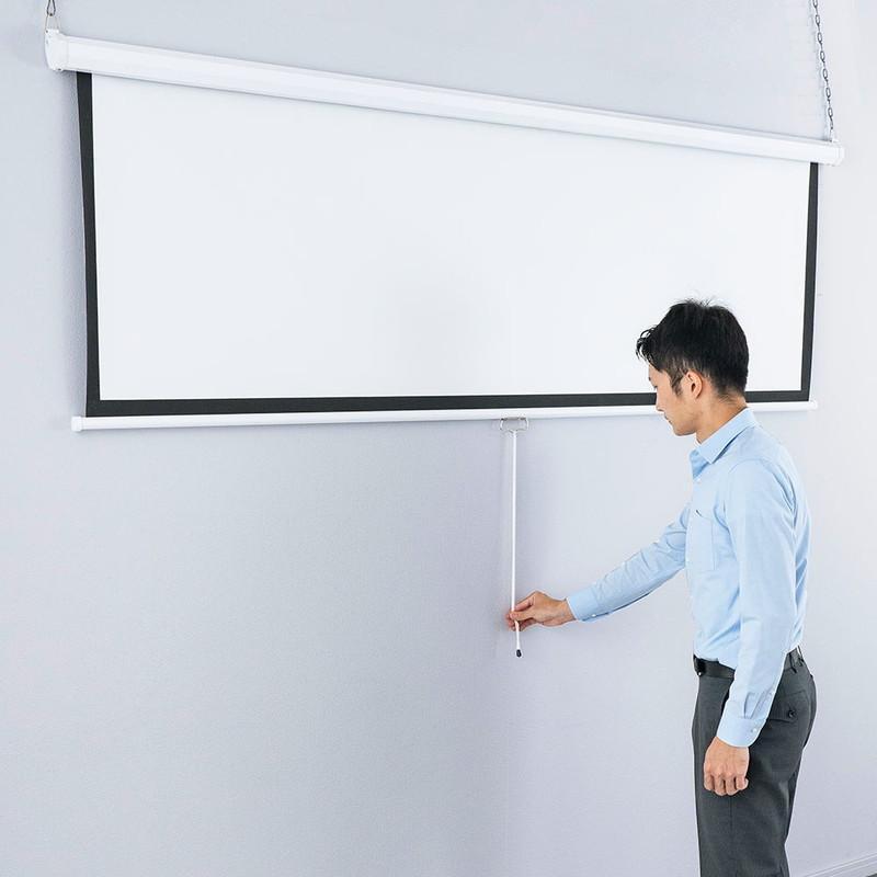 イーサプライ（e-supply） プロジェクタースクリーン 吊り下げ 100