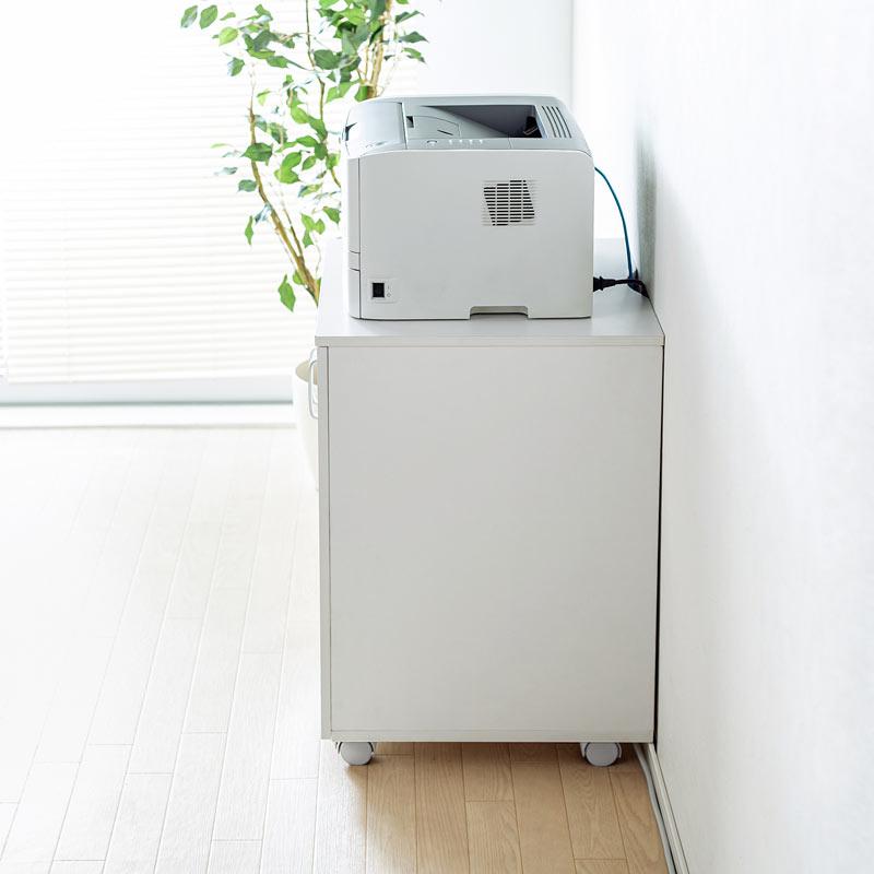 プリンター台 ラック 扉 キャビネット キャスター レーザー コピー用紙 収納 棚 オフィス 高さ70cm 幅50c アウトレット_6