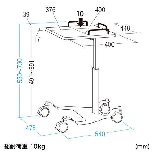 SANWA SUPPLY プロジェクター台 昇降可能 キャスターつき 短焦点 SANWA SUPPLY プロジェクター台 昇降可能 キャスターつき 短焦点