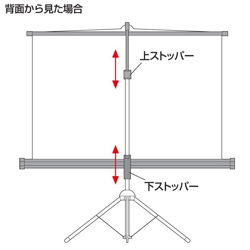SANWA SUPPLY プロジェクタースクリーン 三脚式 105型相当 スタンド