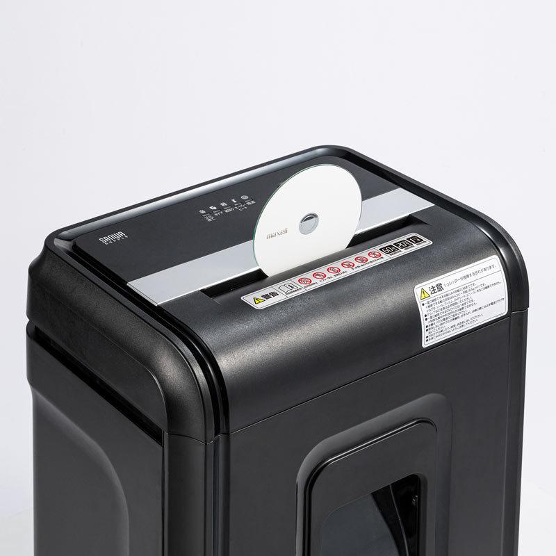 電動シュレッダー A4 CD DVD クレカ対応 20枚細断 ミニクロスカット 60分連続使用 PSD-C6018 サンワサプライの画像