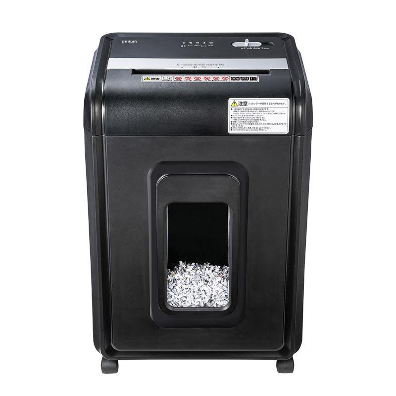 電動シュレッダー A4 CD DVD クレカ対応 20枚細断 ミニクロスカット 60分連続使用 PSD-C6018 サンワサプライの画像