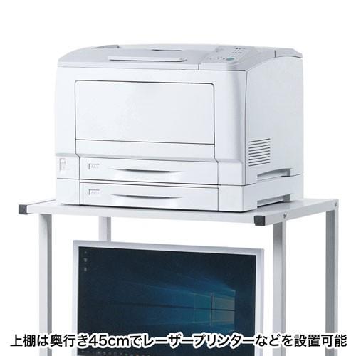 パソコンラック シンプル 省スペース マウステーブル付 プリンタ設置可  W650×D605×H1200mm 上棚D450mm RAC-EC73 サンワサプライ｜esupply｜06