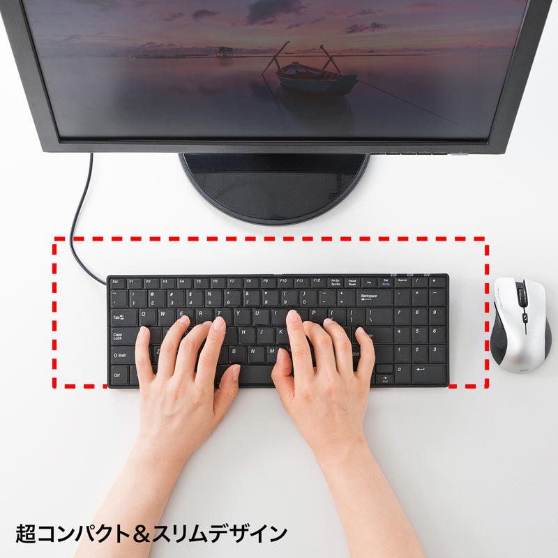 英語配列USBキーボード テンキー付 スリム ブラック SKB-E2UN サンワサプライ｜esupply｜10