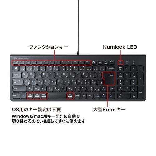 SANWA SUPPLY（サンワサプライ） USBキーボード コンパクト スリム