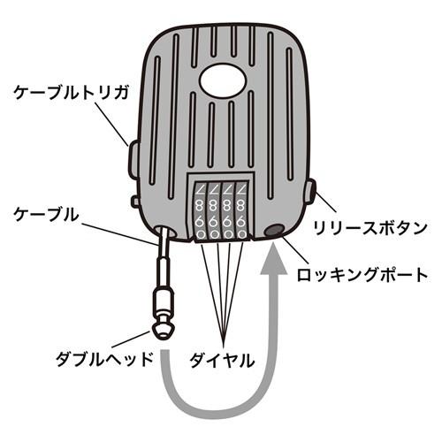 eセキュリティ ワイヤー リール式ダイヤル錠 1.8ｍまで 防犯対策 SLE-11LN サンワサプライ ネコポス対応｜esupply｜05