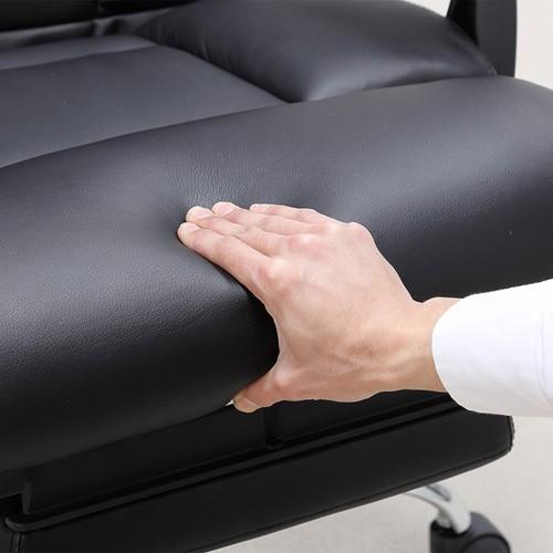 オットマン収納式レザーチェア　リクライニング 書斎 社長椅子 ブラック SNC-L17BK サンワサプライ ブラック