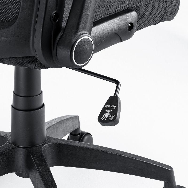 メッシュチェア ひじはね上げ 高さ調節可能ランバーサポート付 座面布生地 ロッキング 背座一体型ロッキング ブラックSNC-NET21BK | SANWA SUPPLY | 17