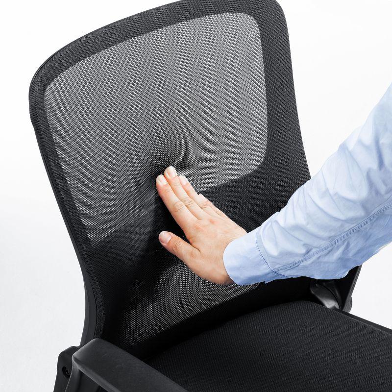 メッシュチェア ひじはね上げ 高さ調節可能ランバーサポート付 座面布生地 ロッキング 背座一体型ロッキング ブラックSNC-NET21BK | SANWA SUPPLY | 19