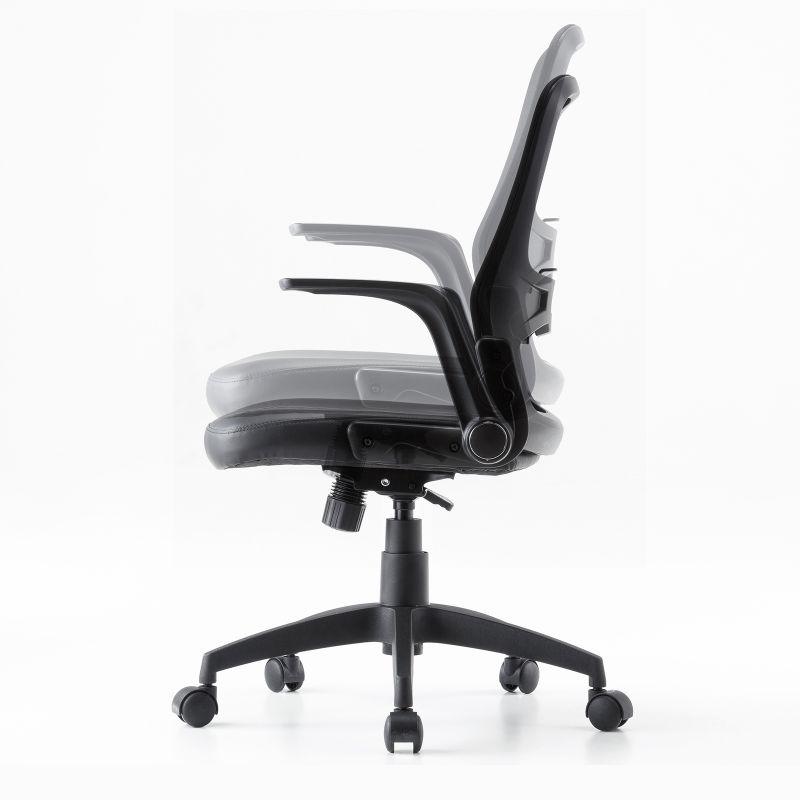 メッシュチェア ひじはね上げ 高さ調節可能ランバーサポート付 座面ビニールレザー ロッキング 背座一体型ロッキング ブラック　SNC-NET21VBK | SANWA SUPPLY | 17