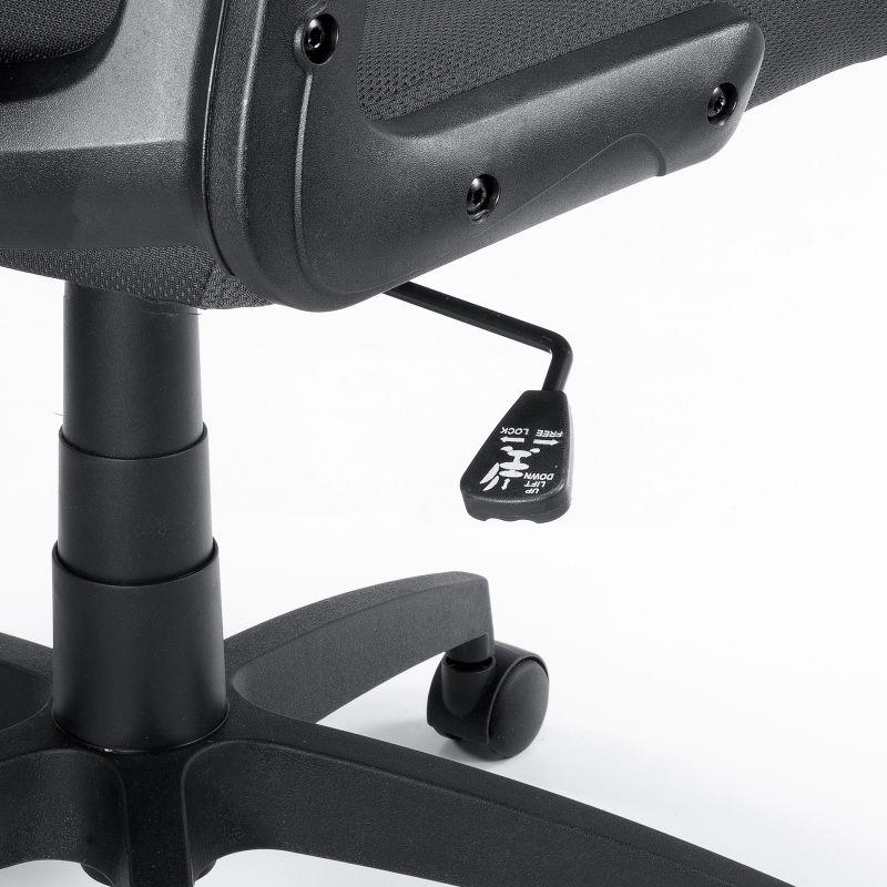 メッシュチェア 高さ調節可能ランバーサポート付 座面布生地 ロッキング 背座一体型ロッキング キャスター付 ブラック SNC-NET27BK | SANWA SUPPLY | 14