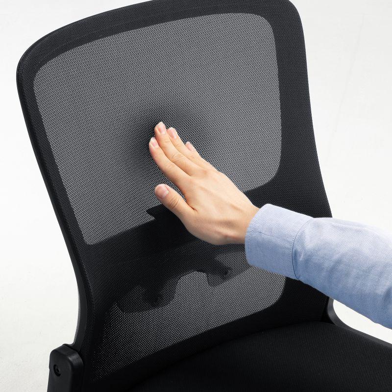 メッシュチェア 高さ調節可能ランバーサポート付 座面布生地 ロッキング 背座一体型ロッキング キャスター付 ブラック SNC-NET27BK | SANWA SUPPLY | 16