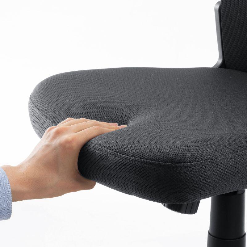 メッシュチェア 高さ調節可能ランバーサポート付 座面布生地 ロッキング 背座一体型ロッキング キャスター付 ブラック SNC-NET27BK | SANWA SUPPLY | 17