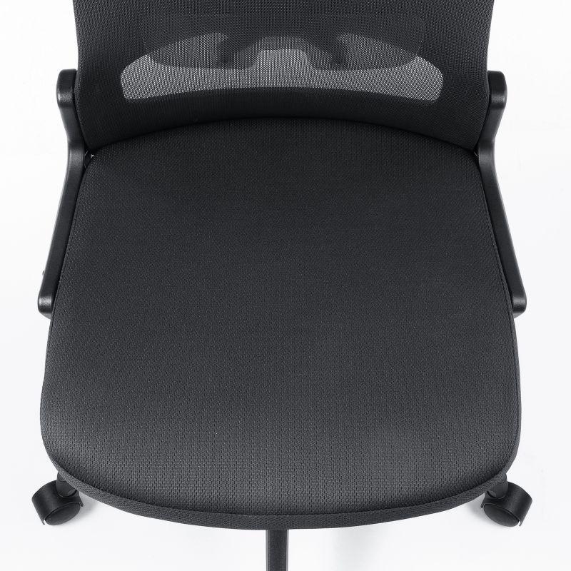 メッシュチェア 高さ調節可能ランバーサポート付 座面布生地 ロッキング 背座一体型ロッキング キャスター付 ブラック SNC-NET27BK | SANWA SUPPLY | 18