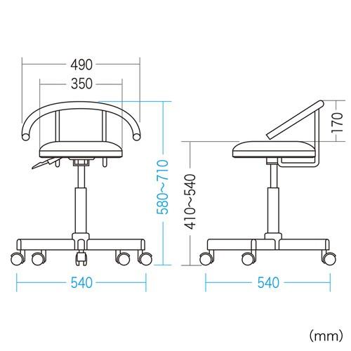 病院向けチェア 丸椅子 抗菌 耐アルコールレザー使用 背もたれ付 グリーン SNC-RD1VG2 サンワサプライ | SANWA SUPPLY | 01