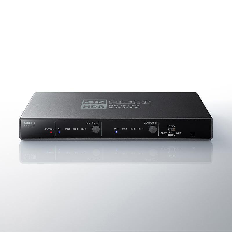 SANWA SUPPLY HDMI切替分配器 4入力2出力 4K 手動切替 リモコン SANWA SUPPLY HDMI切替分配器 4入力2出力 4K 手動切替 リモコン
