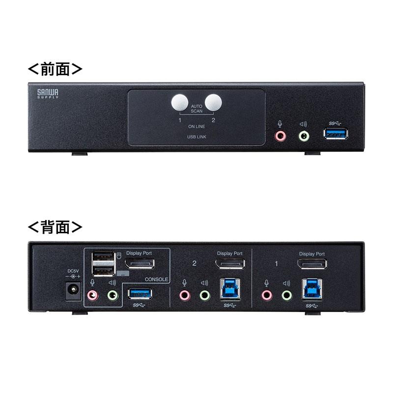 切替器 2:1 DisplayPort対応 HDCP対応 SW-KVM2HDPU サンワサプライの画像