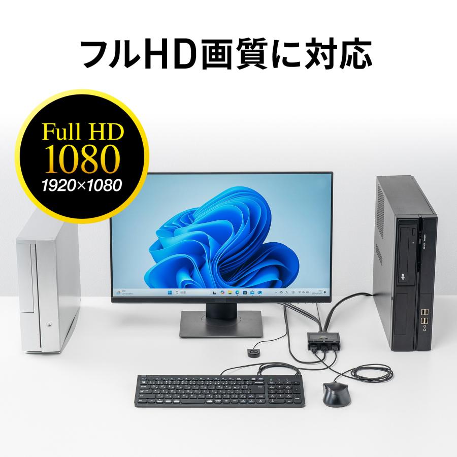 パソコン自動切替器 2:1 HDMI対応 手元スイッチ付き コンパクト SW-KVM2WHU サンワサプライ