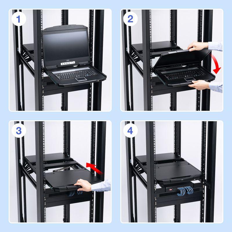 コンソールドロワー｜KVM ラックマウント型 1U 18.5インチ USB/HDMI対応 SW-KVMHDDR サンワサプライ | SANWA SUPPLY | 17