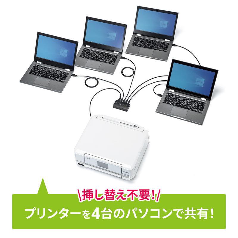 USB切替器 4台 手動 コンパクト USB2.0 マグネット 磁石 パソコン SW-US24MG サンワサプライ｜esupply｜04