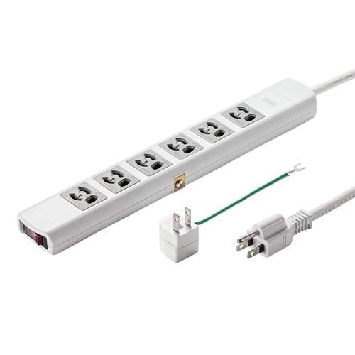 SANWA SUPPLY（サンワサプライ） 電源タップ 抜け止め 3Pプラグ 6個口