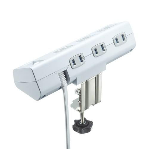 SANWA SUPPLY（サンワサプライ） 電源タップ クランプ固定式 2Pプラグ