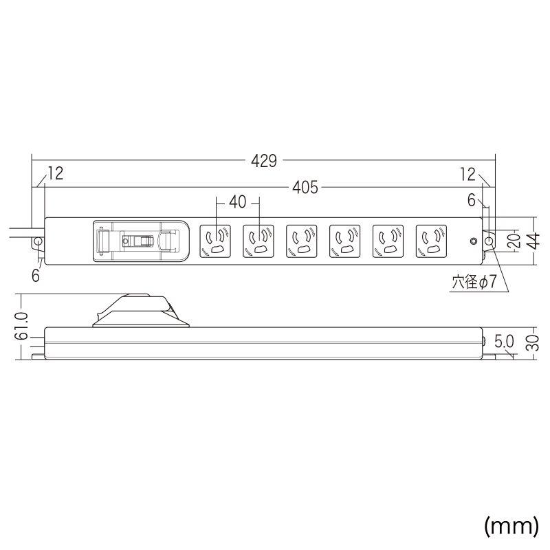 SANWA SUPPLY 漏電ブレーカータップ 3Pプラグ 6個口 3m 抜け止め SANWA SUPPLY 漏電ブレーカータップ 3Pプラグ 6個口 3m 抜け止め