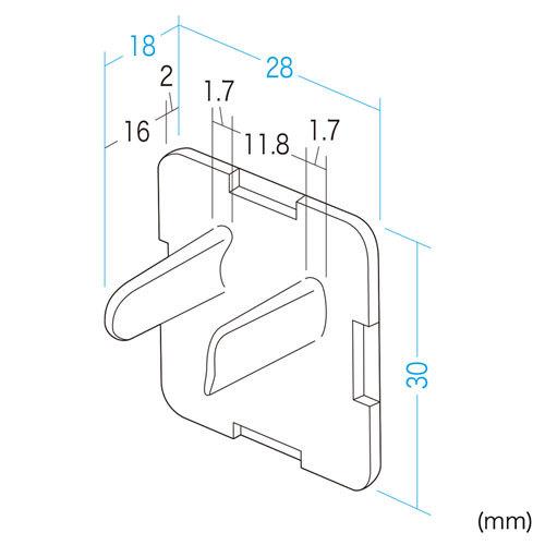 コンセントキャップ  5個入 3P抜け止め形状専用 ホコリ防止 3P抜け止めタップ・コンセント用 ホワイト TAP-CAP3P5L サンワサプライ｜esupply｜05