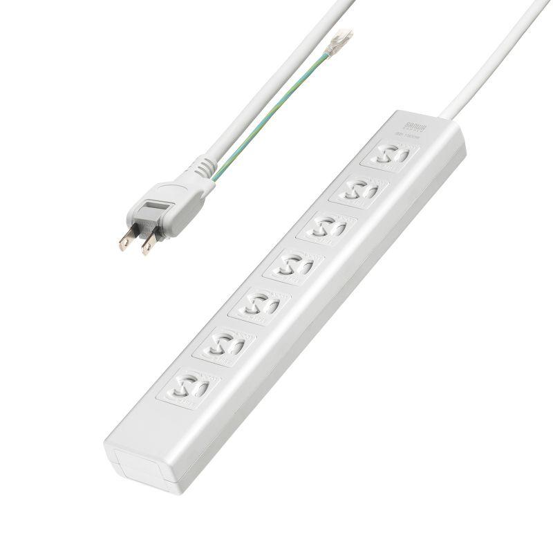 SANWA SUPPLY（サンワサプライ） 電源タップ 7個口 3m 雷ガード マグネット シャッター付 絶縁キャップ付 2Pスイングプラグ ...