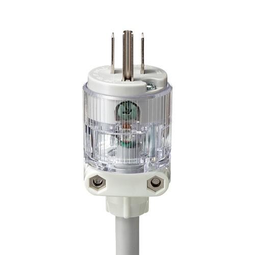 医用接地プラグ付き電源タップ 3P・4個口 3m マグネット付抜け止め ホワイト TAP-HPM4-3W サンワサプライ ネコポス非対応_3