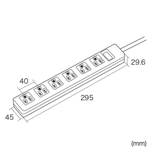 電源タップ 3Pプラグ 6個口 2.5m ホコリシャッター 通電ランプ 2Ｐスイングプラグ マグネットつき TAP-SH3625MG サンワサプライ｜esupply｜05