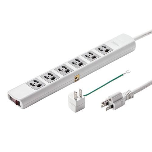 SANWA SUPPLY（サンワサプライ） 電源タップ 抜け止め 3Pプラグ 6個口