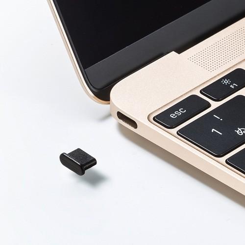 USBType-C用コネクタキャップ 未使用コネクタ保護 ホコリ・酸化防止 5個入 黒 TK-CAP6BK サンワサプライ ネコポス対応|esupply|02