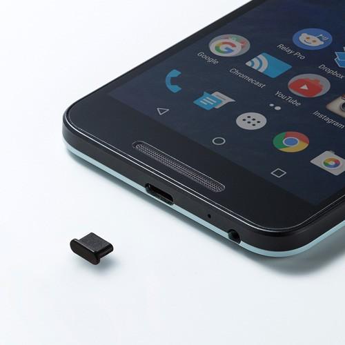USBType-C用コネクタキャップ 未使用コネクタ保護 ホコリ・酸化防止 5個入 黒 TK-CAP6BK サンワサプライ ネコポス対応|esupply|03