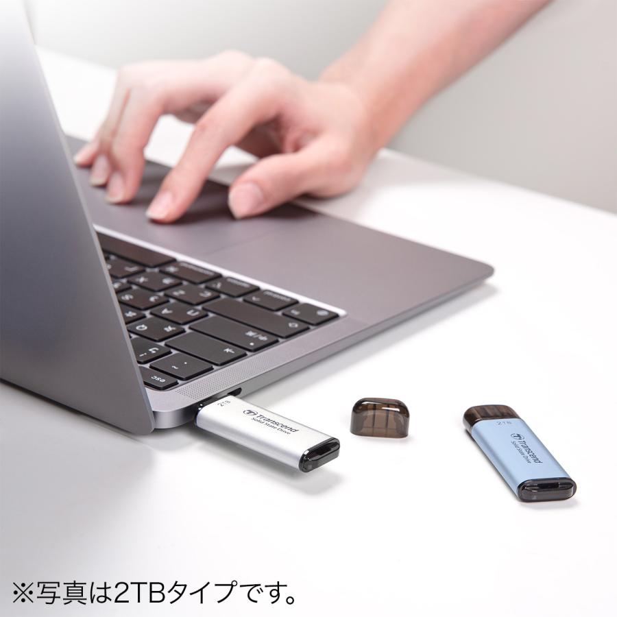 ポータブルSSD 1TB Type-C接続タイプ スティックSSD 外付け USB10Gbps iPhone15 スカイブルー ESD310 TS1TESD300C Transcend トランセンド製 ネコポス対応｜esupply｜03