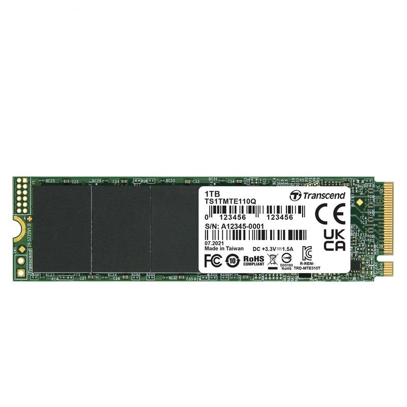 M.2 SSD 1TB NVMe 1.3準拠 PCIe Gen3 ×4 3D NAND TS1TMTE110Q トランセンド製 Transcend ネコポス対応の画像