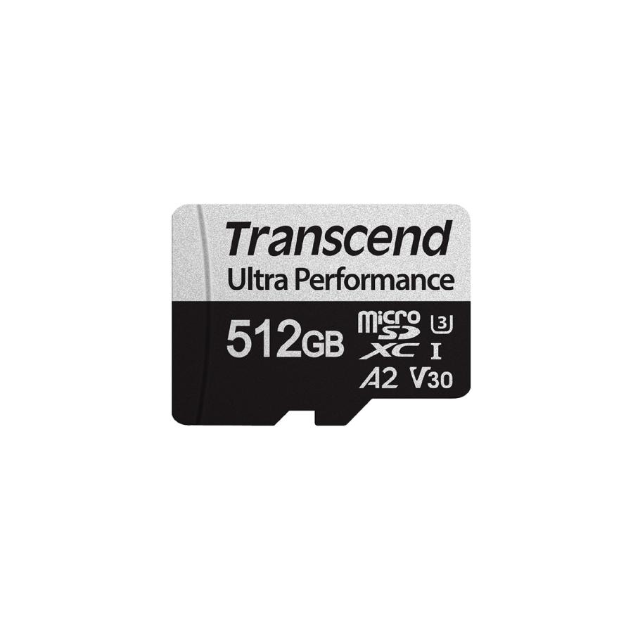 microSDXCカード 512GB Class10 UHS-I U3 A2 V30 SDカード変換アダプタ付 TS512GUSD340S トランセンド製 代引き不可 受注発注品 ネコポス対応の画像