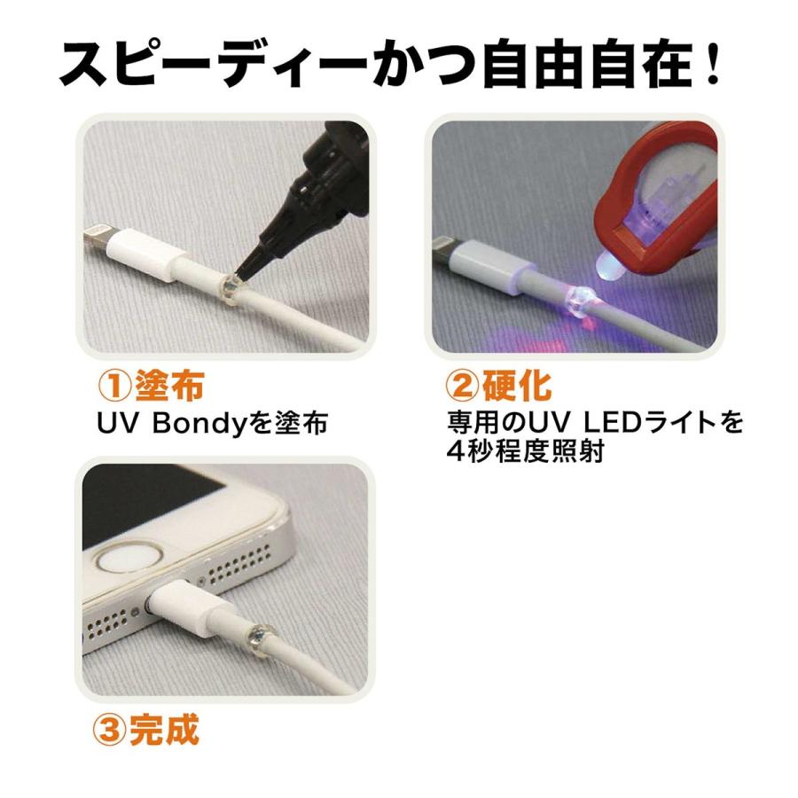 UV-Bondy ユーブイボンディ スターターキット 液体プラスチック接着剤 溶接機 UVライト 紫外線 UB-S10 ネコポス対応｜esupply｜06