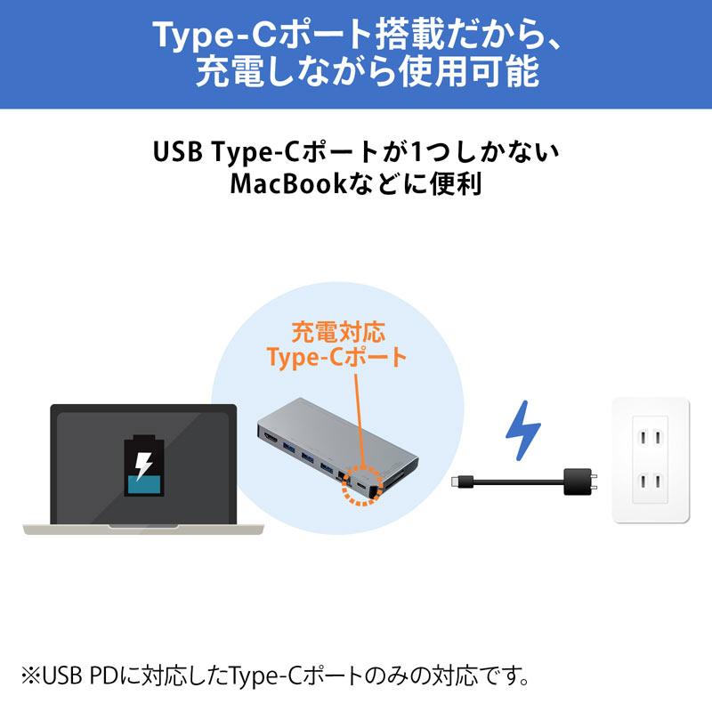 USBタイプC ドッキングハブ HDMI LANポート カードリーダー搭載 USB-3TCH14S2 サンワサプライ｜esupply｜10