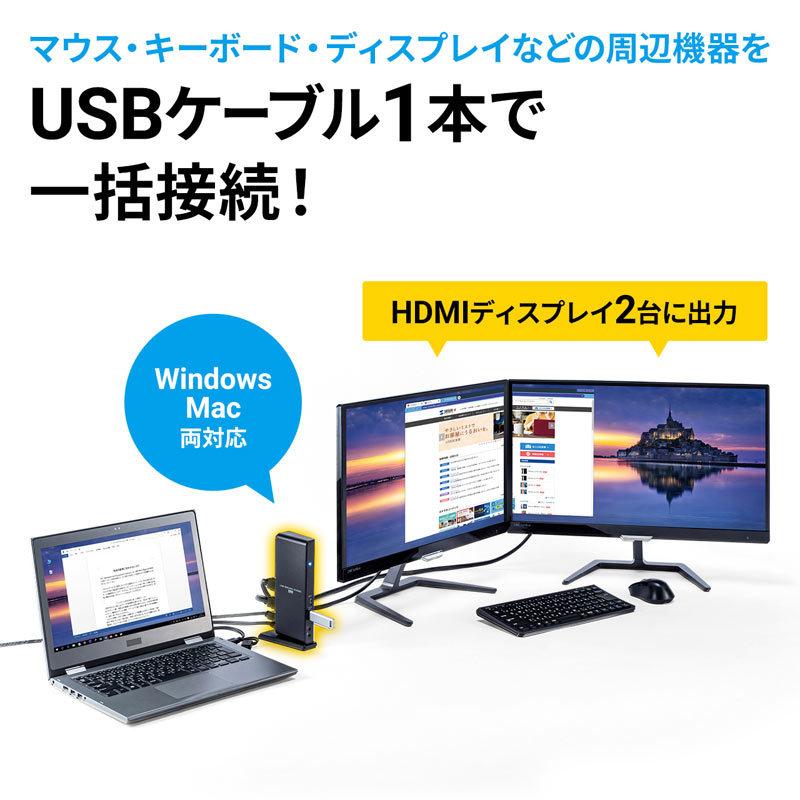 SANWA SUPPLY ドッキングステーション タイプC接続 Type-C USB3 SANWA SUPPLY ドッキングステーション タイプC接続 Type-C USB3