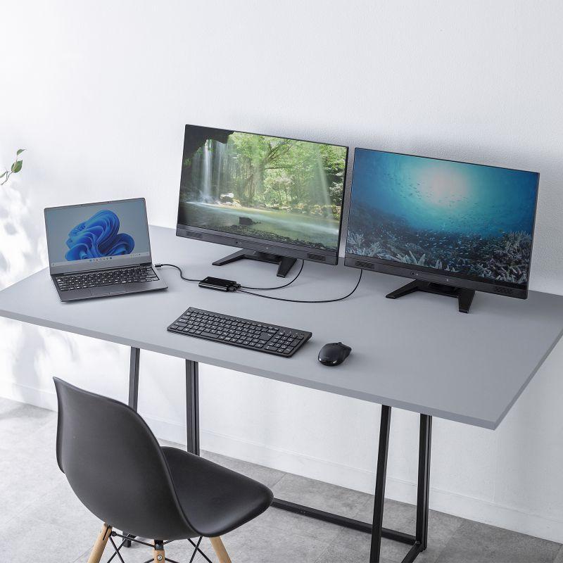 USB-HDMIディスプレイアダプタ 4K/60Hz対応 2画面出力 USB-CVU3HD6 サンワサプライの画像