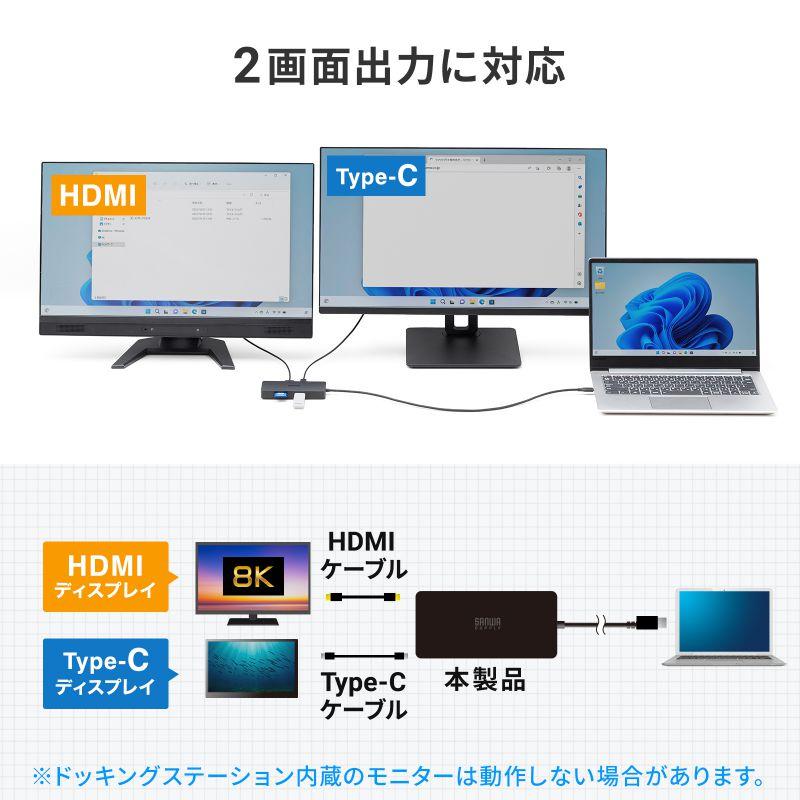 SANWA SUPPLY（サンワサプライ） Type-C ドッキングステーション ハブ