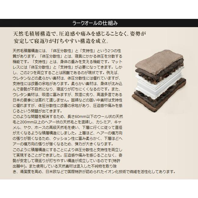 イワタ ラークオールS レギュラー キャメル ヤク シングル MH210 ふとん グッドデザイン賞 マットレス ベッド IWATAの画像