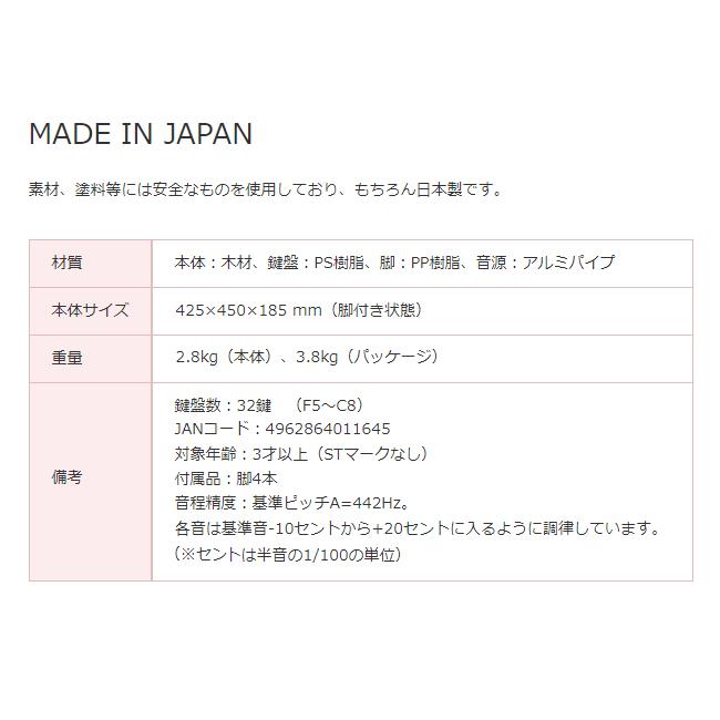 【即納 / 名入れ・簡易ラッピング無料】ピアノ おもちゃ KAWAI 【ミニピアノ/ナチュラル】カワイ P-32 1164 ミニピアノ 木製 ギフトの画像