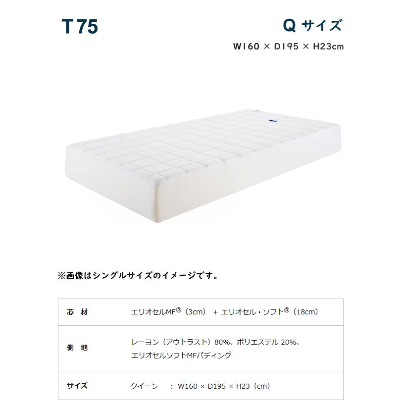 マニフレックス T75 Q クイーン 腰痛 マットレス 高反発 ノンスプリング ノンコイル イタリア製 人気 正規品の画像