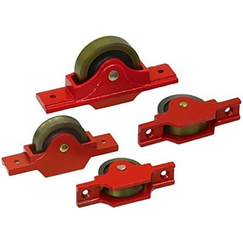 ヨコヅナ　赤枠ローラー戸車　鋳物枠(60mm・袖平型)(1箱・6個)　RJC-0603