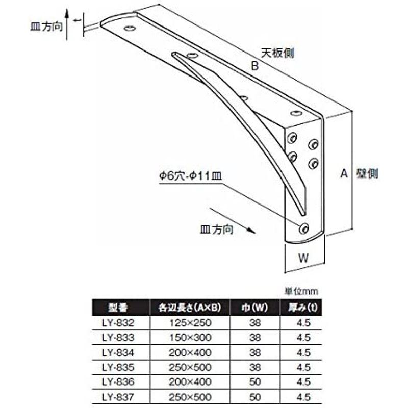 カウンターブラケット　SPG(サヌキ)　鉄製　ホワイト　200×400×50　1箱2個価格　LY-836