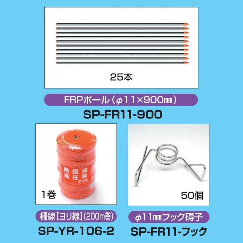 家庭菜園用電気柵　アポロ　ハイパワー　アポロエリア　電柵100m延長キット2段張り　SP-2013-キット　SP-2013用