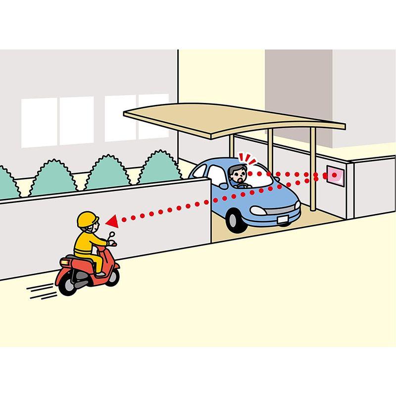 自動車用アクセサリー　コミー　安全ミラー　フラット型凸面機能ミラー　FFミラー車出口　接着タイプ　F33